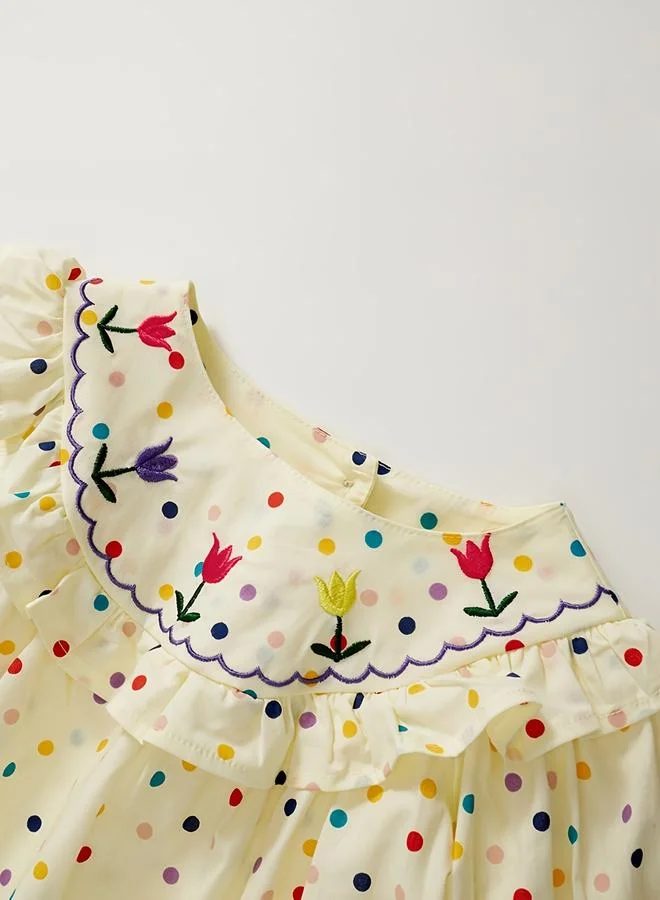 Take Two Take Two Girls Polka Dot Print Cotton Top