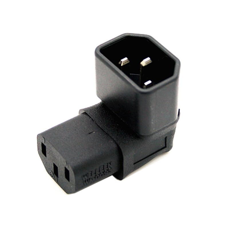 JSER IEC Male C14 to Up Direction Right Angled 90 Degree IEC Female C13 Power Extension Adapter 220V 10A Max - Image 1