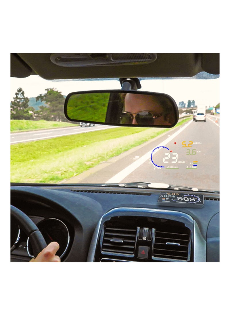 KASTWAVE - HUD Display for Cars OBD2, A8 Head-up Display 5.5 inches, Plug & Play Digital Speedometer MPH RPM, Overspeed Warning, Universal OBDII, EUOBD Auto Speed Heads Up Windshield Display for Cars - Image 1