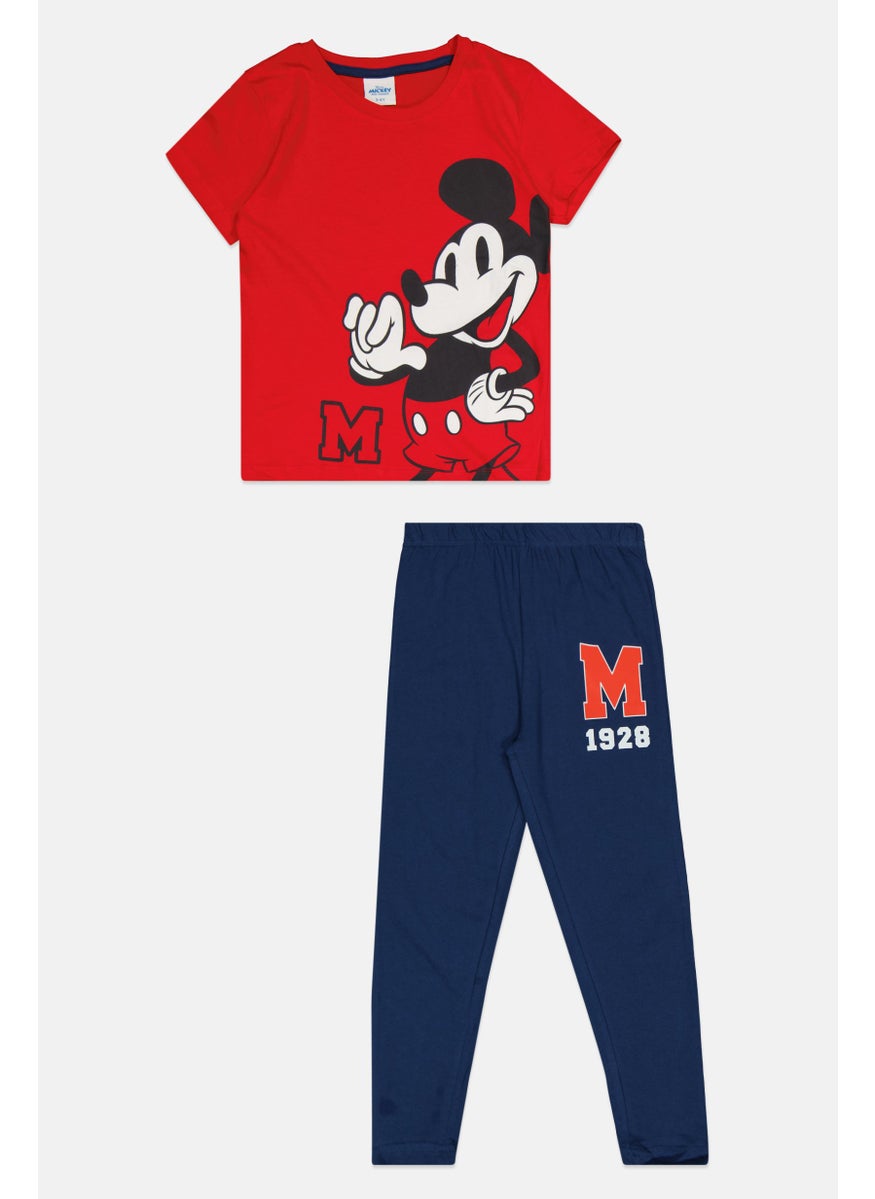 Disney Kids Boy 2 Pieces Mickey Mouse Pajama Set, Multicolor  - Image 1