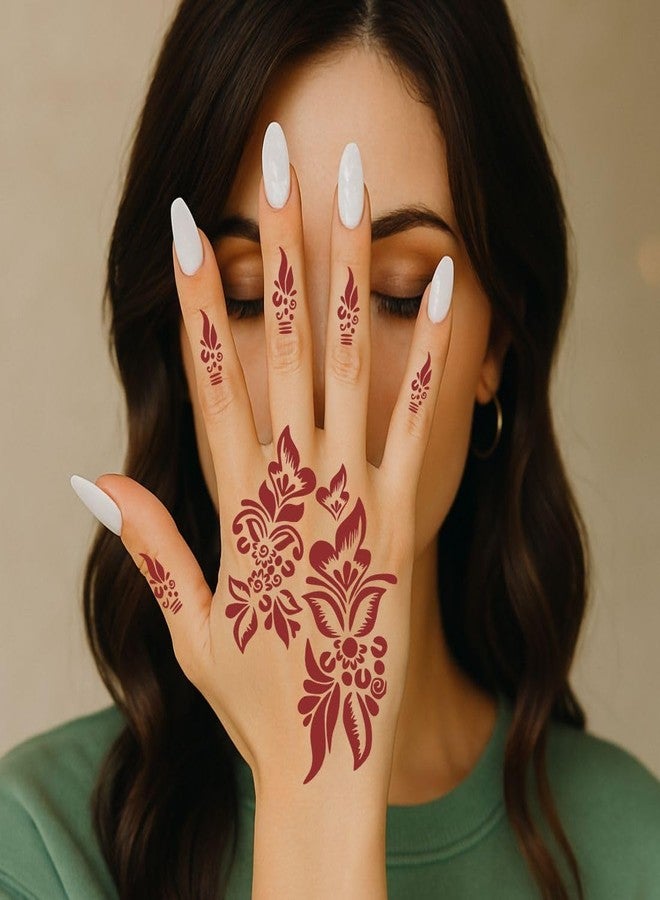VANVATI Classic Combo Mehndi Stencil Stickers for Timeless Henna Art for Girls and Women Palm, and Finger Design Sticker Pack of 2 - Image 4