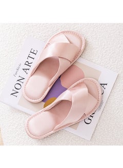Generic Bridal Red Satin Slippers Set for Couples Pink 