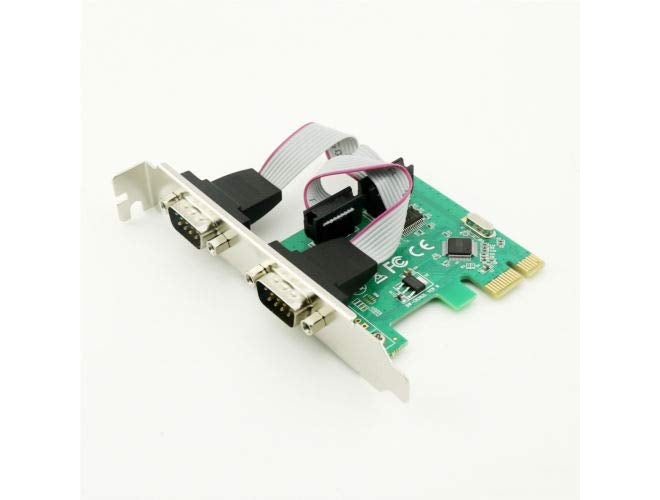CARE CASE ® 9-pin 2 Serial Ports PCI-e Controller Card PCIE-2S WCH DB9 to 2 Ports RS232, 1x 9-Pin Serial Ports DB9 RS232 PCI-E Card - Image 1