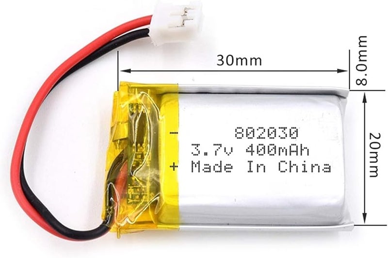 802030 3.7V 400mAh بطارية ليثيوم بوليمر 1 قطعة خلية ليثيوم بوليمر قابلة لإعادة الشحن - Image 3