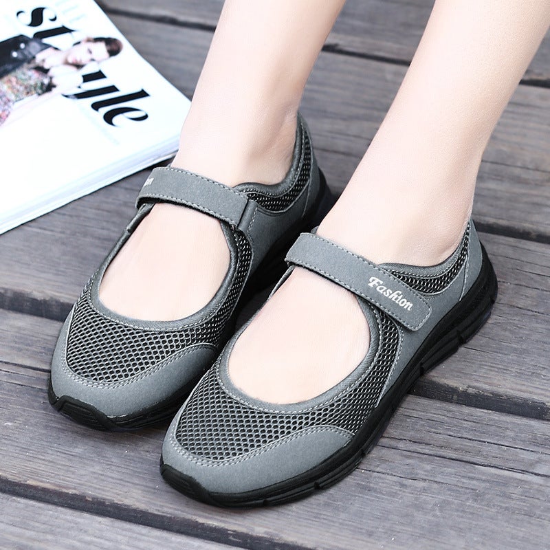 Autumn Fashion Breathable Mesh Womens Casual Shoes Dark gray 