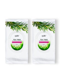 Epielle Epielle Vitamin C & Tea Tree Facial Wipes, 60 ct, Pack of 2, Refreshing & Soothing, Perfect for Spa Days, Beauty Gifts, Korean Skincare Gift Set 