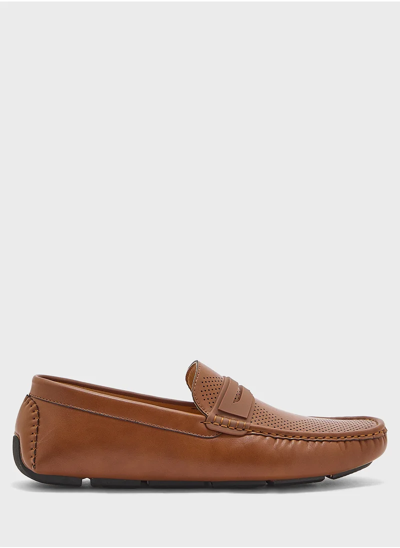 Robert Wood Perforated Casual Loafers