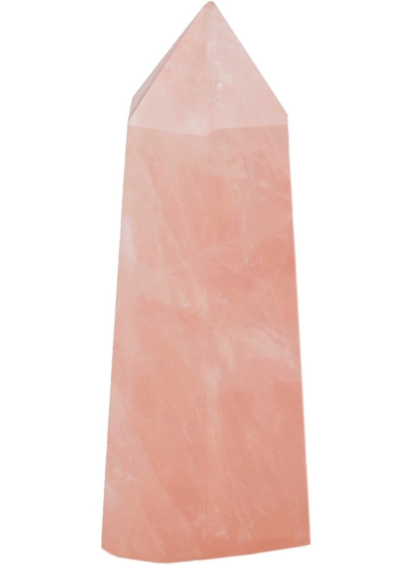 SUNYIK SUNYIK Natural Rose Quartz Figurine Gemstone Self Standing 6 Facet Single Point Healing Chakra, 2.5"-3.5" 
