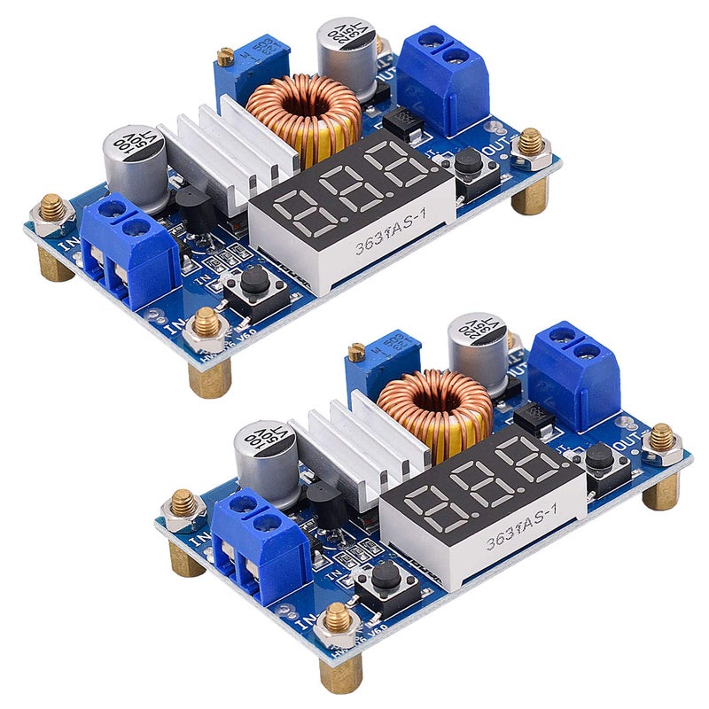 2 Pack DCDC 5A Buck Converter 438V to 12536V StepDown Voltage Regulator High Power Module with LED Display