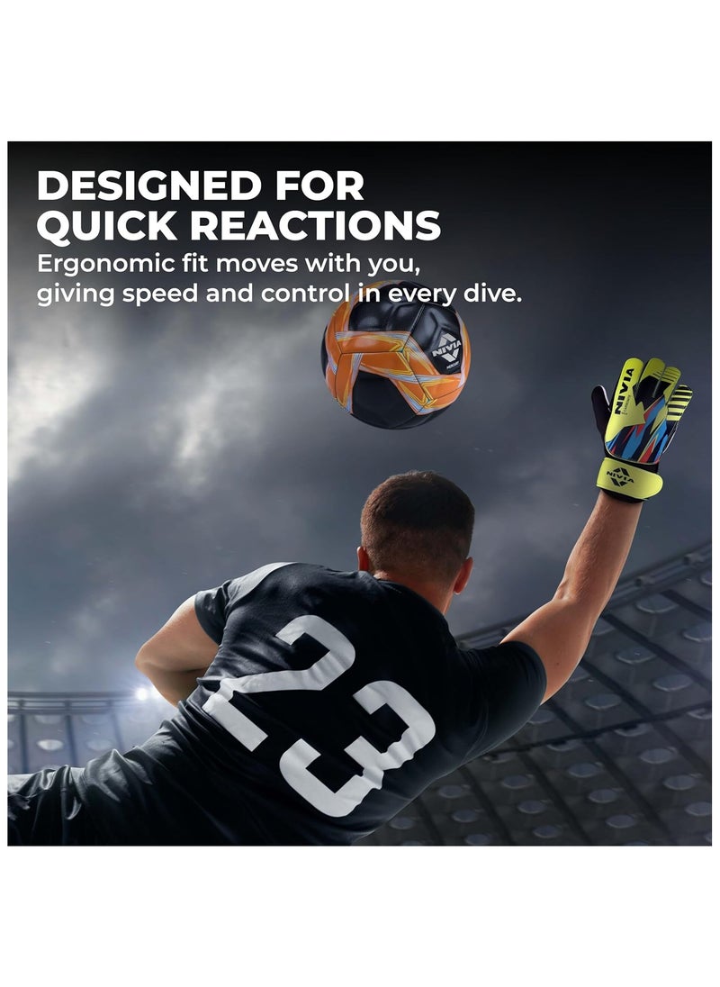 Nivia - Carbonite Web Goalkeeper Latex Double Hand Gloves with Grip | Size : Medium | for Men & Women | for Football, Soccer goalkeeping - Image 1