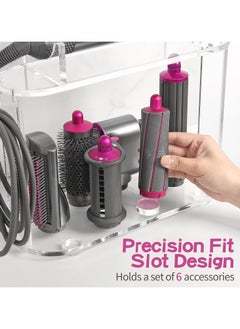 Eworld Acrylic Storage Holder for Dyson Airwrap Styler Accessories, Features 6 Holes, Long Barrel, Diffuser and Cord Hook for Neat Organization on Countertop in Bathroom, Kitchen and Beyond  - Image 5