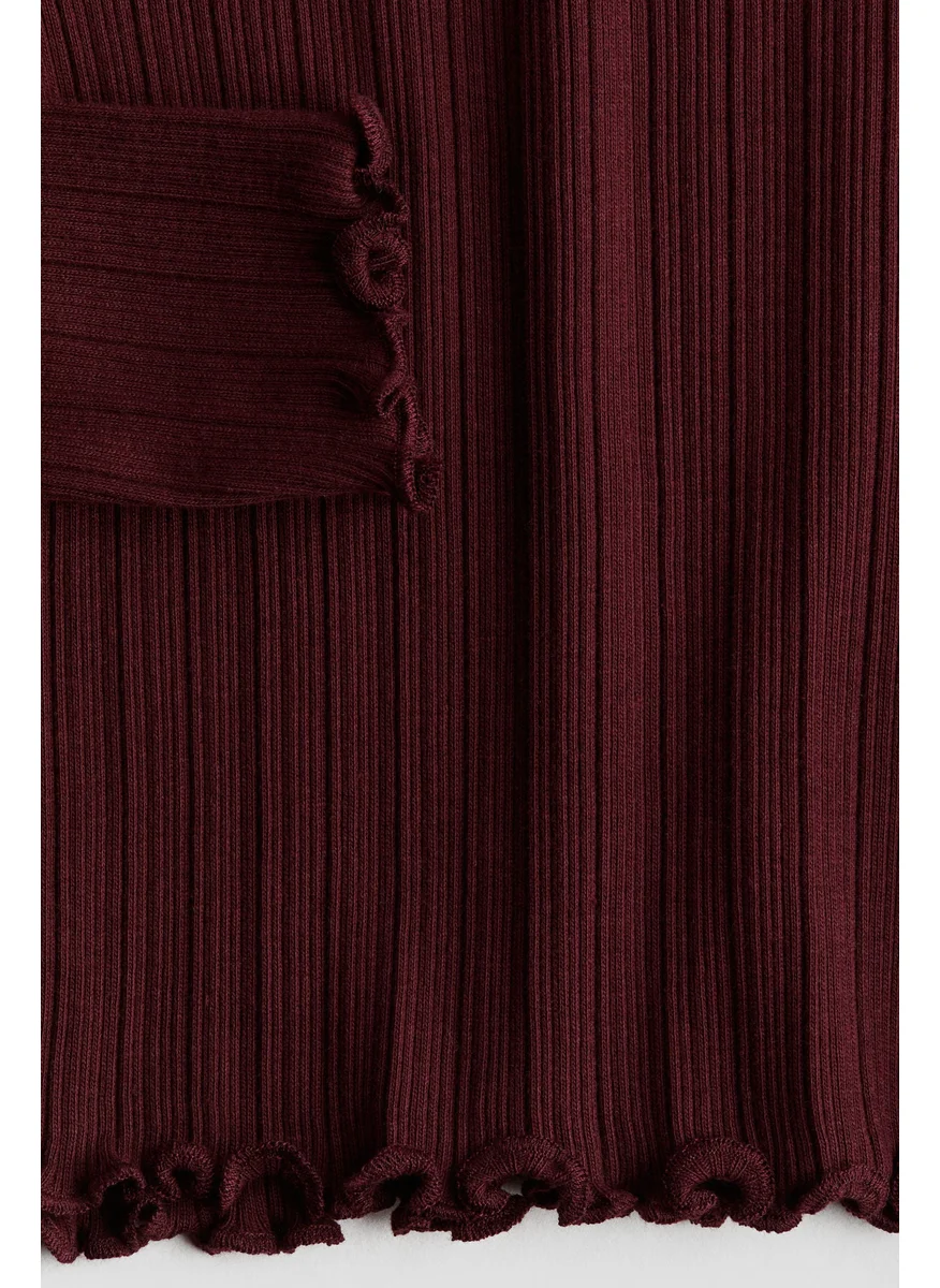 H&M Overlock-Detail Ribbed Top