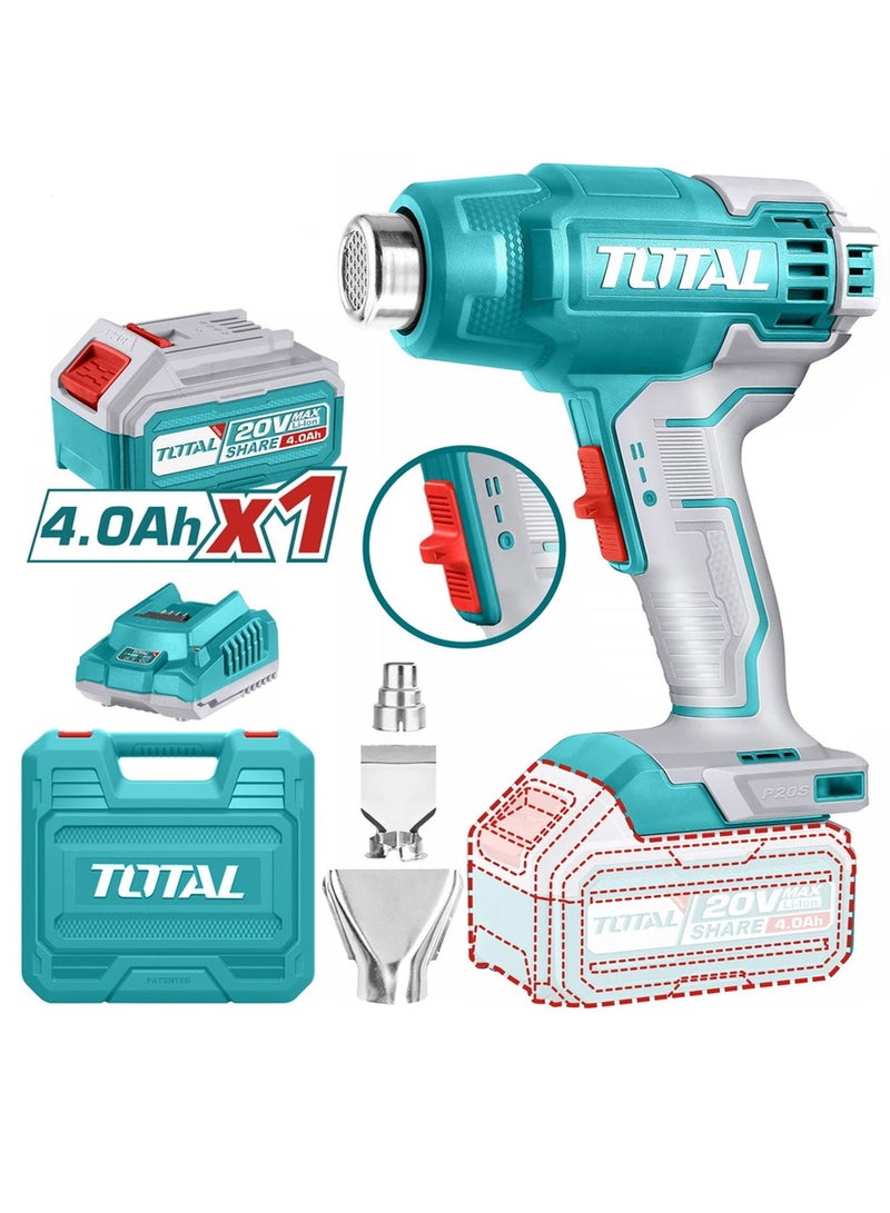 TOTAL 20V Heat Gun with 4 MB Battery and Charger - TBLI20025 - Total
