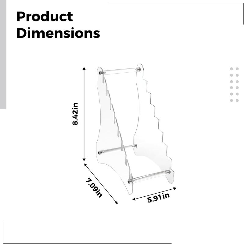 7.1 X 5.9 X 9.45 in / 18 X 15 X 24 Cm, Transparent Long-Lasting Knife Holder, Acrylic Stand, 2 Pcs Kitchen Storage Solutions, Display Rack Small Size - Image 2