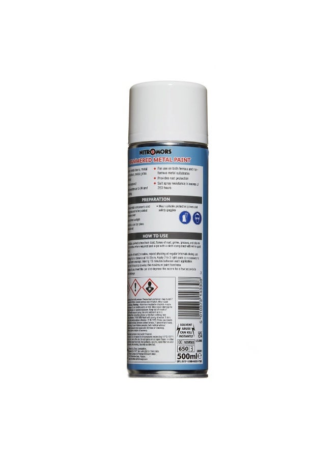 Nitro Mors Nitromors Anti-Rust Hammered Metal Spray Paint No Primer Required Color White 500ml - Image 2