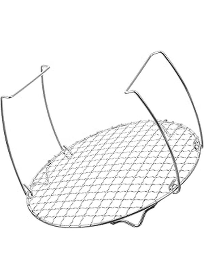 Stainless Steel Round Steaming Rack With Handles For Rice Cooker Air Fryer - Image 1