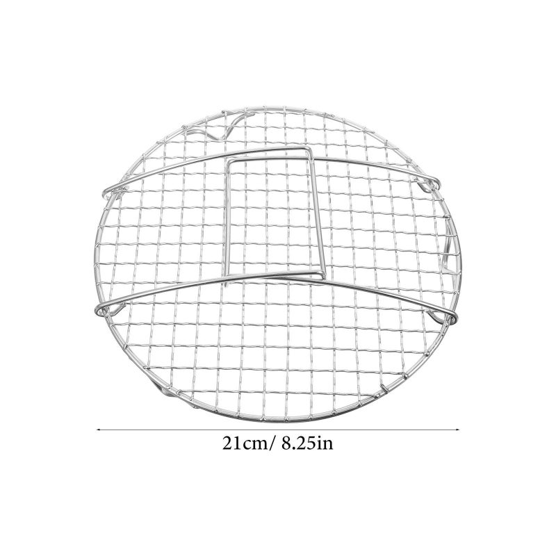 Stainless Steel Round Steaming Rack With Handles For Rice Cooker Air Fryer - Image 3