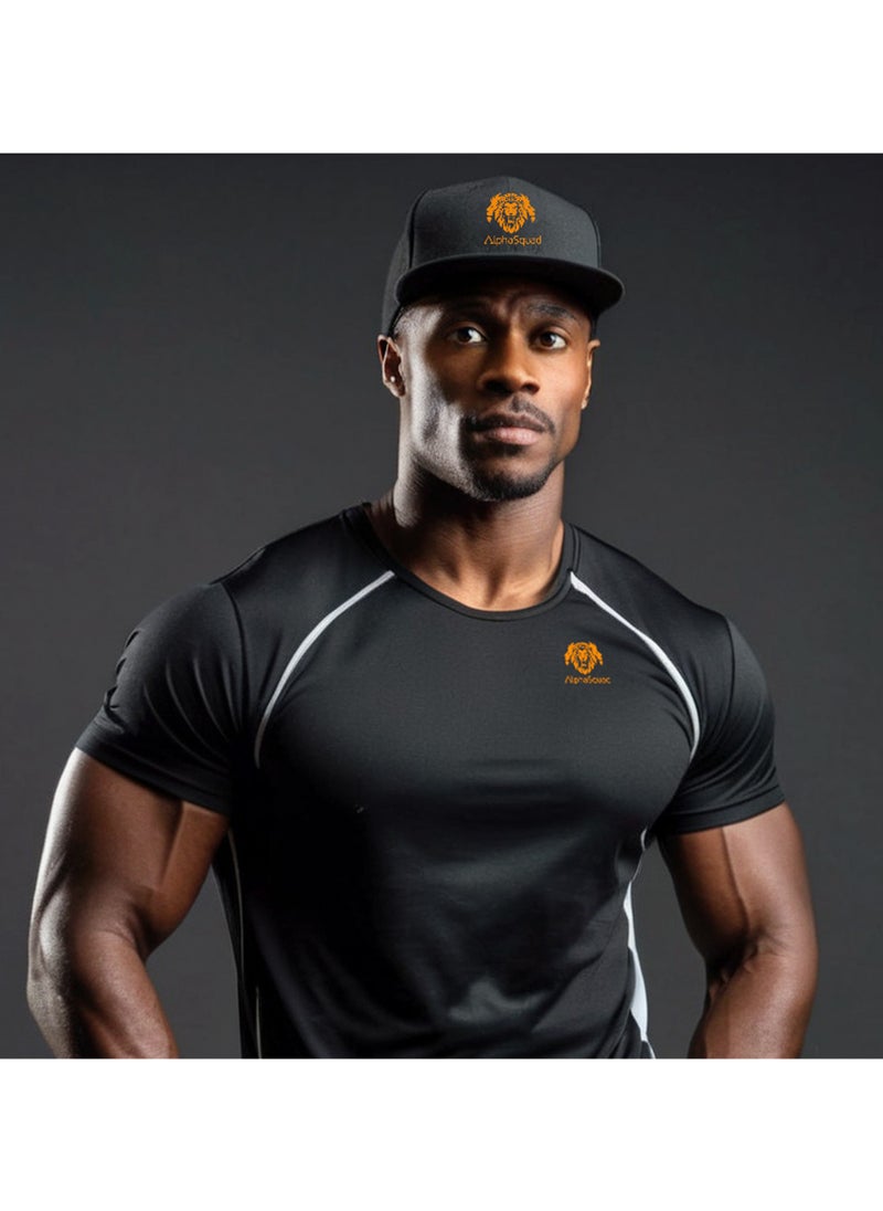 AlphaSquad AlphaSquad Baseball Cap Unisex Adjustable Size for Sports, Running, Gym Workouts and Outdoor Activities (Black Orange)  - Image 4