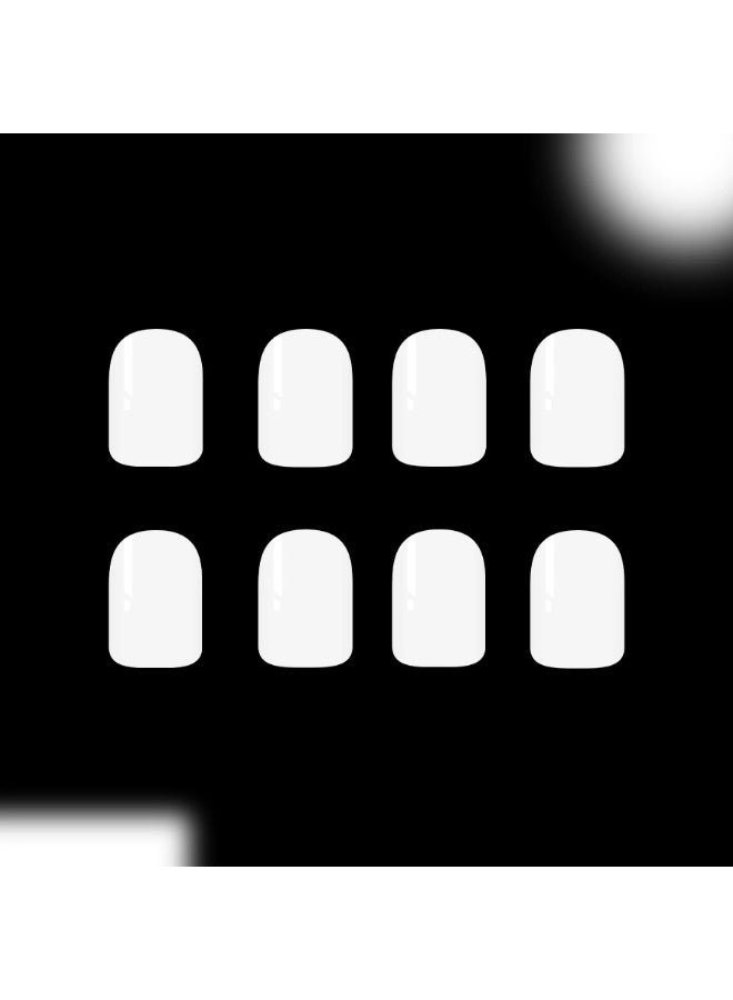 Goolsky Minimalist Sweet Solid White Short Press-on Nails - Image 4