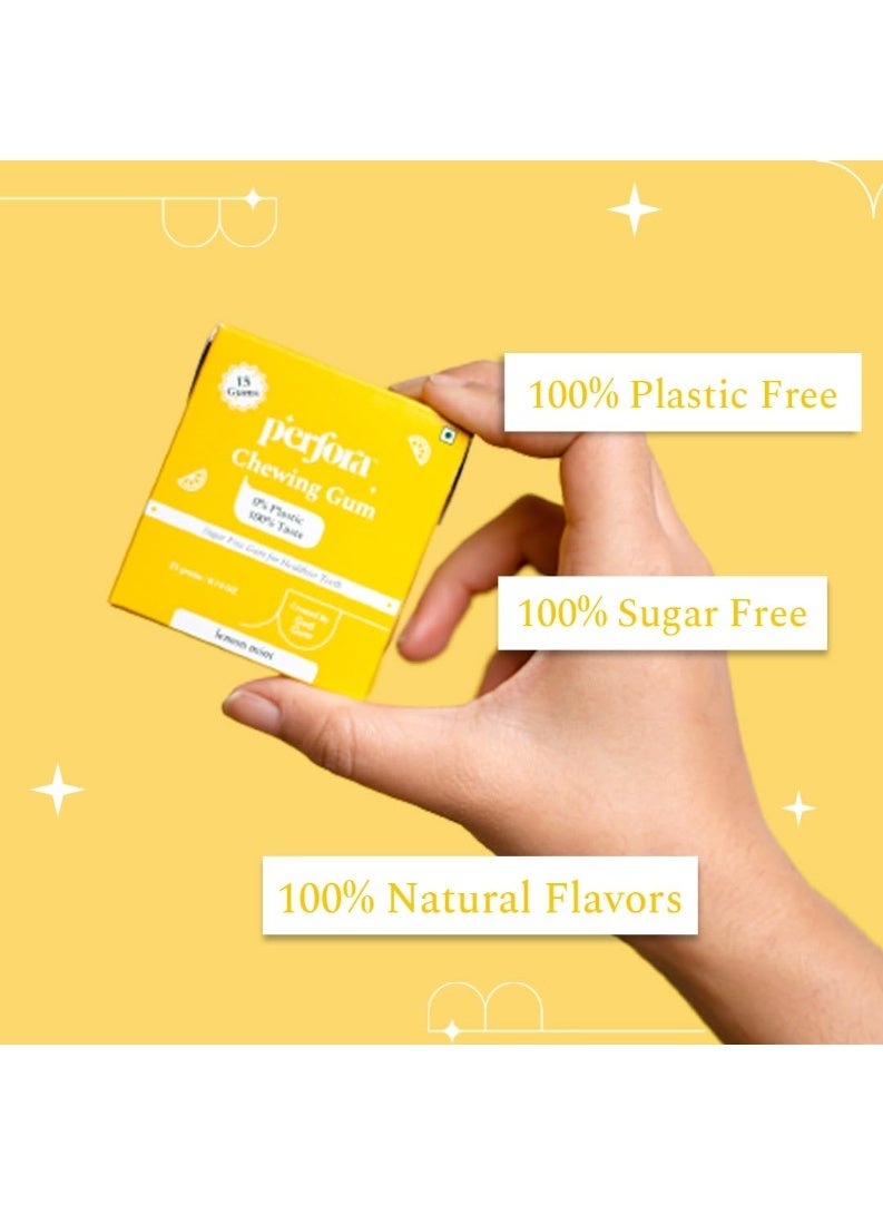 Perfora's All-Natural, Plastic-Free Chewing Gum in Collaboration with Gud Gum| Pack of 2 | No Added Artificial Colours, Flavours & Sweeteners | Lemon Mint (15 Gums Per Pack) - Image 2