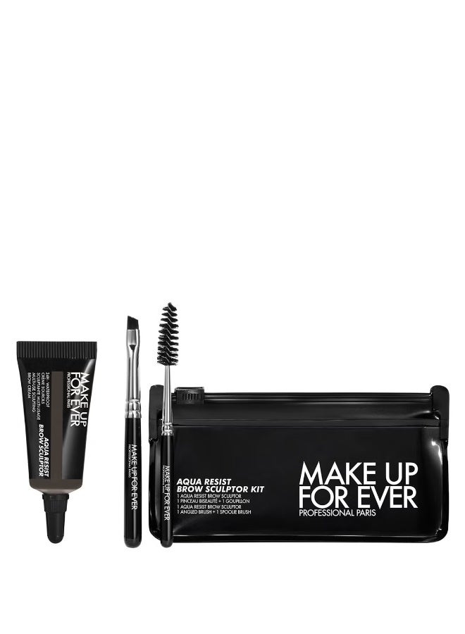 MAKE UP FOR EVER Aqua Resist Brow Sculptor Kit - 50 - Dark Brown - Image 1