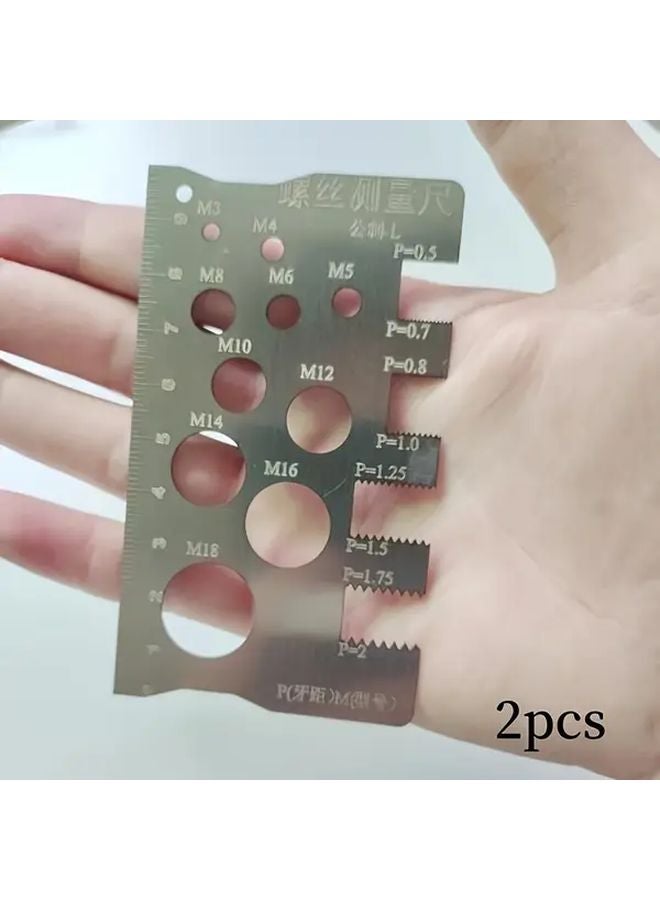 Stainless Steel Screw Bolt Measuring Caliper 2pcs Silver No Battery Needed - Image 1