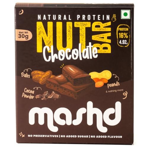 Mashd Nut Bars Chocolate, Cinnamon, Original Flavour (Pack Of 3 X 30G) - 5G Protein Each Bars|High Protein Goodness of Dates, Peanut And Cinnamon|No Added Refined Sugar, Preservative-Free - Image 1