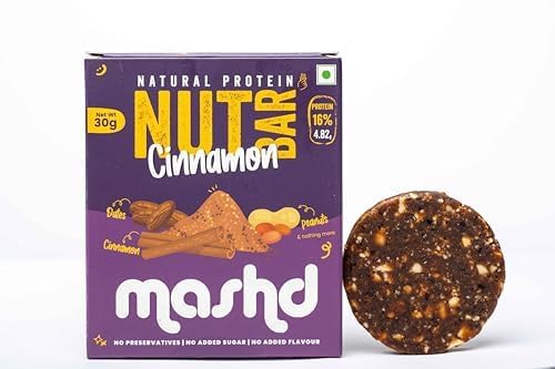 Mashd Nut Bars Chocolate, Cinnamon, Original Flavour (Pack Of 3 X 30G) - 5G Protein Each Bars|High Protein Goodness of Dates, Peanut And Cinnamon|No Added Refined Sugar, Preservative-Free - Image 4