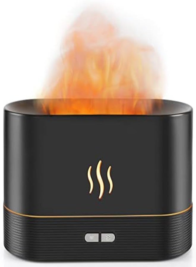AKDC Flame Diffuser Humidifier-Auto Off 180 ML Essential Oil Diffuser-2 Modes Brightness Aroma Humidifier With Fire Flame Effect For Home, Office, Spa, Gym(Black) - Image 1