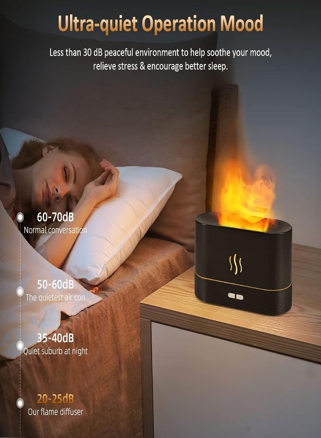 AKDC Flame Diffuser Humidifier-Auto Off 180 ML Essential Oil Diffuser-2 Modes Brightness Aroma Humidifier With Fire Flame Effect For Home, Office, Spa, Gym(Black) - Image 2