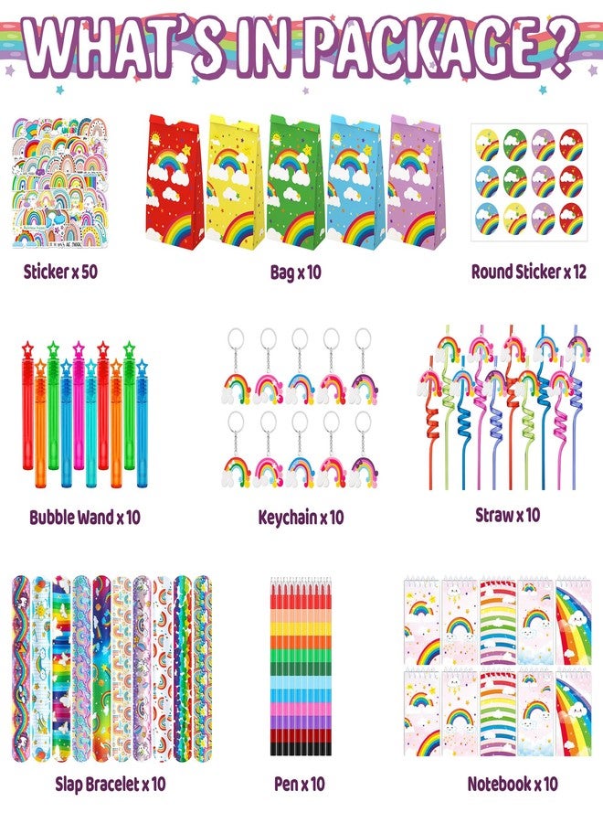 DMIGHT rainbow party favors, 120 pcs rainbow party supplies Rainbow Gift for Kids Birthday Party Decorations Baby Shower Goodie Bag Filles Supplies - Image 2