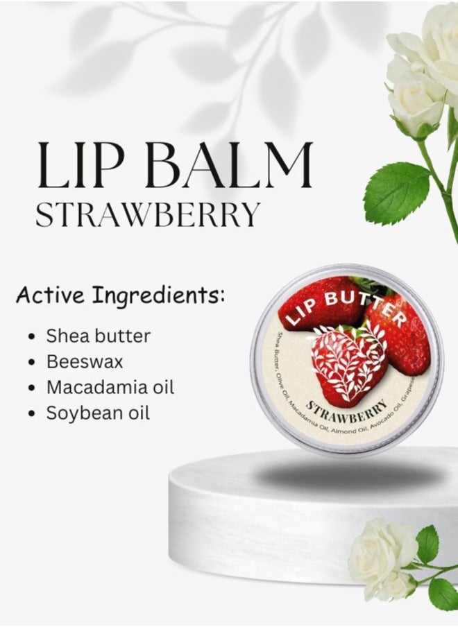Soap&Friends Strawberry Flavour Lip Balm with Shea, Coconut, and Cocoa Butter Infused Bliss for Silky Smooth Lips,15ml  - Image 3