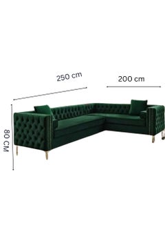 L Shaped Sofa Set 5 Seater with Cushion Green 250X80X80 - pzsku/Z83F5592EEB79B77267AEZ/45/_/1713361736/f0caac59-701d-42e3-b45c-e841d569d82f