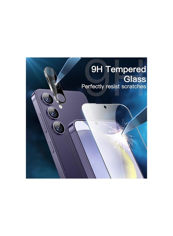 جي تيك واقي شاشة JETech لهاتف Samsung Galaxy S24+ / S24 Plus مقاس 6.7 بوصة مع واقي عدسة الكاميرا، طبقة من الزجاج المقسى، متوافق مع معرف بصمة الإصبع، شفاف عالي الدقة، عبوتان لكل منهما - Image 2