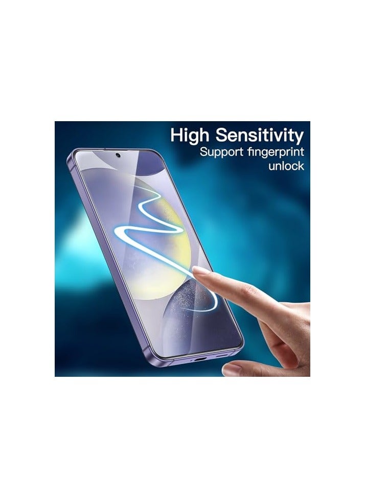 جي تيك واقي شاشة JETech لهاتف Samsung Galaxy S24+ / S24 Plus مقاس 6.7 بوصة مع واقي عدسة الكاميرا، طبقة من الزجاج المقسى، متوافق مع معرف بصمة الإصبع، شفاف عالي الدقة، عبوتان لكل منهما - Image 3