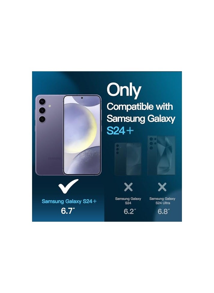 جي تيك واقي شاشة JETech لهاتف Samsung Galaxy S24+ / S24 Plus مقاس 6.7 بوصة مع واقي عدسة الكاميرا، طبقة من الزجاج المقسى، متوافق مع معرف بصمة الإصبع، شفاف عالي الدقة، عبوتان لكل منهما - Image 4