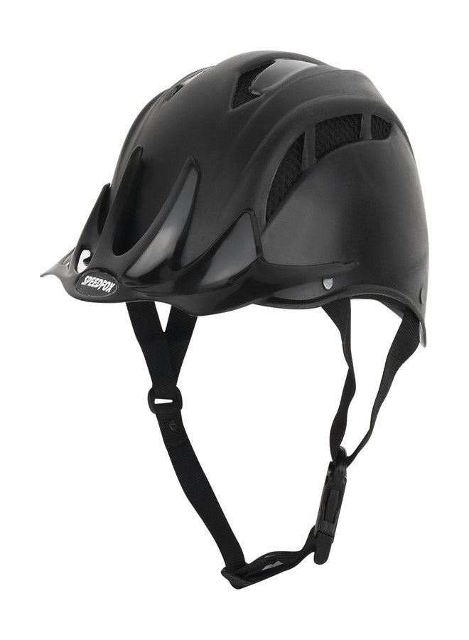SPEEDFOX Cycling Helmet | Adjustable Lightweight with Eps Shell | Full Visor | Helmet for Mountain, Road Bike & Skating | Breathable Bicycle Helmets | Ideal for Adults and Kids (Black) - Image 1