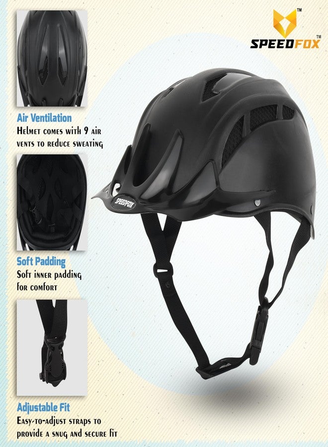 SPEEDFOX Cycling Helmet | Adjustable Lightweight with Eps Shell | Full Visor | Helmet for Mountain, Road Bike & Skating | Breathable Bicycle Helmets | Ideal for Adults and Kids (Black) - Image 5