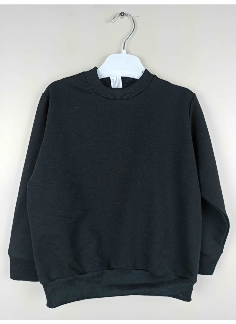 Bluence Boy's Black Cotton Sweatshirt