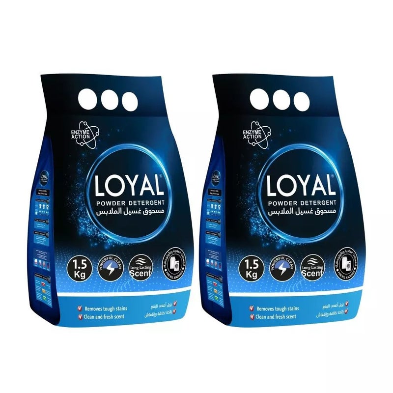 Loyal Powder Detergent with Long-Lasting Scent and Enzyme Action- 2X1.5Kg