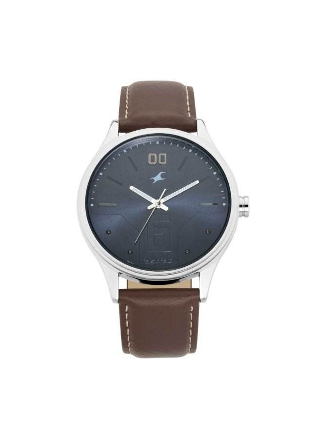 fastrack ساعة Fastrack Bare Basics Analog Blue Dial للرجال - 3247SL01/NP3247SL01، أزرق، حزام، أزرق، حزام - Image 1