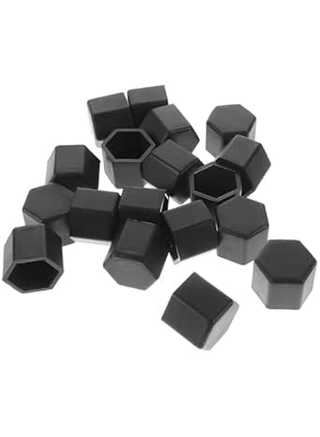 Black Anti Rust Dustproof Lug Nut Caps 19pcs Wheel Hub Bolt Covers Replacement - Image 1