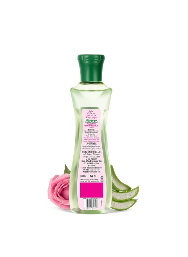 دابر جولاباري ماء الورد الفاخر بالصبار - 400 مل | ترطيب البشرة لمدة تصل إلى 8 ساعات | ينظف البشرة ويوحد لونها ويرطبها | لجميع أنواع البشرة - Image 2