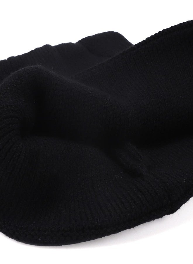 LUCKYBUNNY Cat Ear Beanie for Women Girls, Autumn Winter Knit Cuff Beanie Hip Hop Beanie Hat Cat Crochet Ski Cap - Image 2