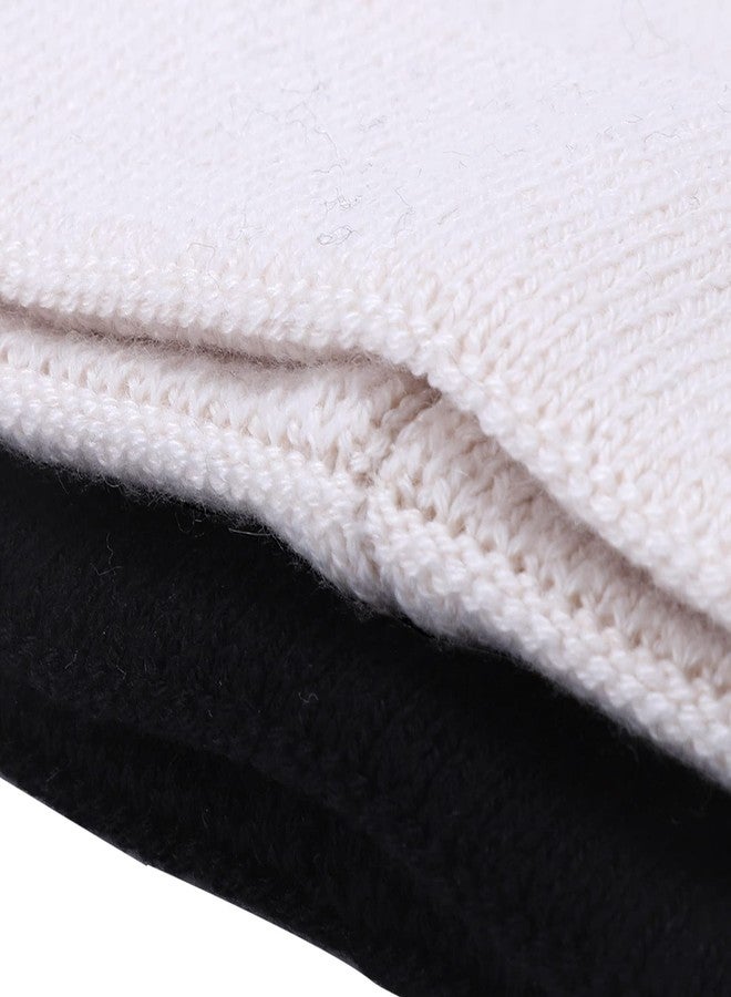 LUCKYBUNNY Cat Ear Beanie for Women Girls, Autumn Winter Knit Cuff Beanie Hip Hop Beanie Hat Cat Crochet Ski Cap - Image 3