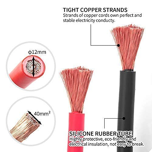 SCILLA Car Heavy Duty Auto Jumper Cable Battery Booster Wire Clamp with Alligator Wire,Emergency Car Battery Charging Booster Cables, Red Black Jumper Wire With Clips(7ft, 500AMP) (7ft) - Image 4