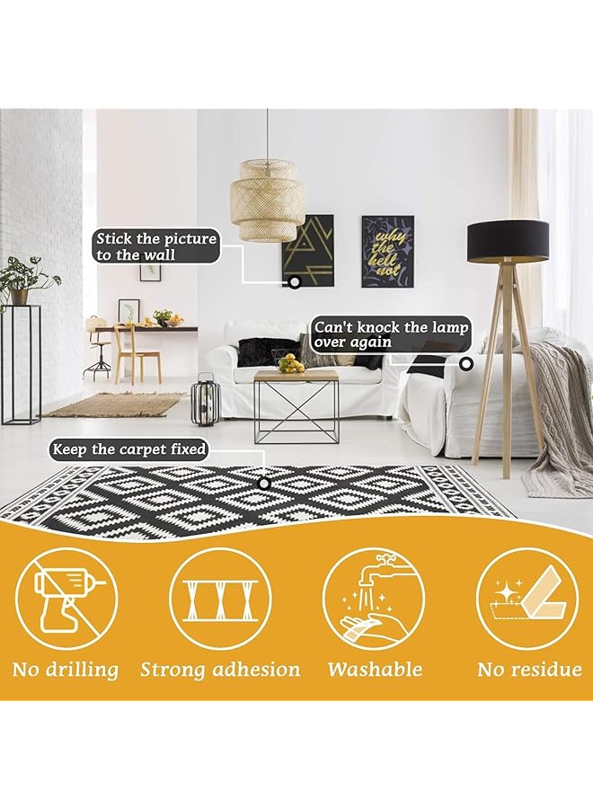 erorex Self Adhesive Tape Double Sided Tape Heavy Duty Two Sided Sticky Pads Strong Wall Adhesive Strips No Marks Reusable Clear Nano Tape For Picture Hanging Carpet Glue - Image 4