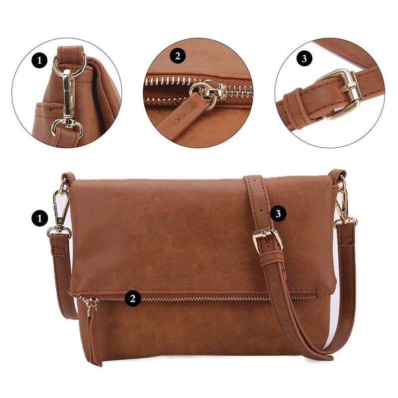 Gladdon Small Crossbody bags for Women Cross body Purse Shoulder Bag Brown - Image 4