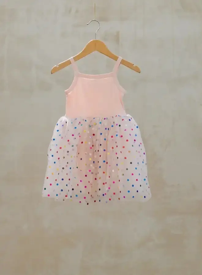 بوب وبلوسوم فستان وردي سبوت