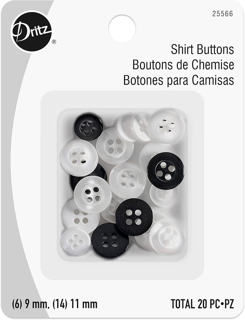 Dritz Dritz Assorted 9  11mm 20 pcs Shirt Buttons Count  - Image 2